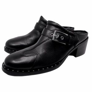 Harley Davidson Heeled Black Clogs Mules